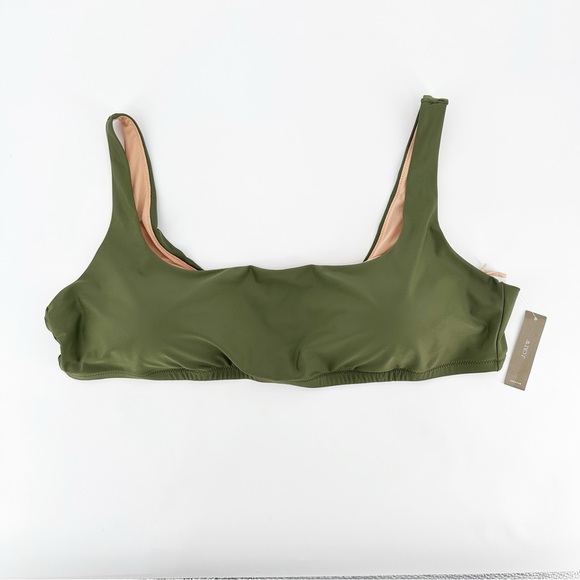 NWT J. Crew Square-neck Green Bikini Top - Picture 2 of 9